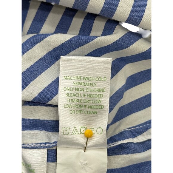 Lilly Pulitzer Blue White Striped Top Button-Up Shirt With Tie Sleeves Womens XS - Picture 7 of 7